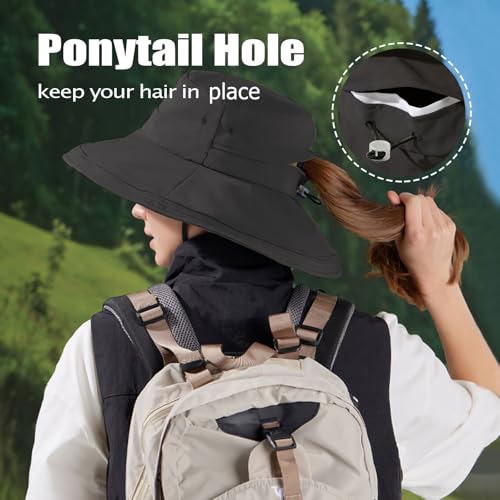 Sombrero de sol mujer con hoyo para coleta verano miniatura 4