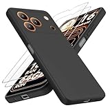 Chenvovoay Schwarz Hülle für Blackview Wave 7C (6,56 Zoll) Schutzhülle mit 2 Stück Gehärtetes Glas Schutzfolie, Kratzfestes Weich Silikon TPU Handyhülle Hülle Black Cover