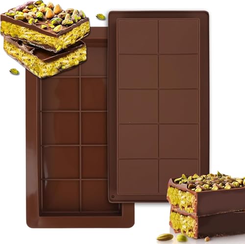 Zehaokay Chocolate Mould Dubai, Pack of 2, Silicone, 2 in 1, Ideal for Chocolate with Pistachios