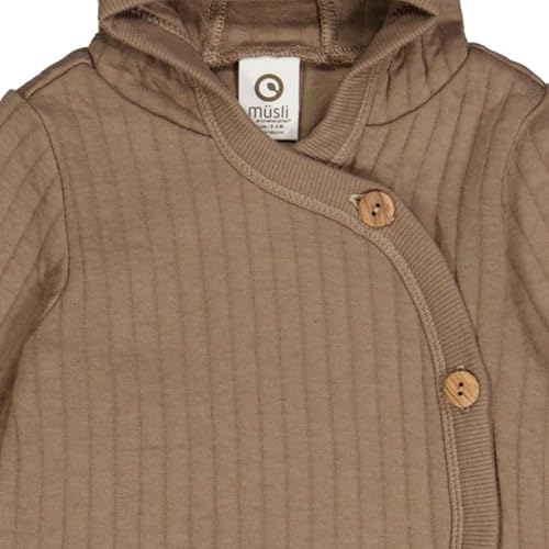 Cozy Cotton Quilt Baby Jacket with Wooden Olivetree Buttons | Soft Hood, Gentle and Stylish Baby Outerwear3