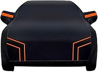 Vista 1 de Car Cover for X-Trail SUV 2007-2023,All Weather Waterproof Sun UV Rain Snow Wind Protection Outdoor car Cover(Black Orange)