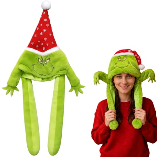 Bewegliche Weihnachtsmütze 23 exatta Mütze mit Beweglichen Ohren,Weihnachtsmütze Plüsch,Plüsch...