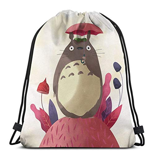 SHINIUCUN Cartoon Totoro bolsa de cordón de gimnasio mochila playa para viaje al aire