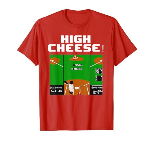 High Cheese RBI Baseball T-Shirt, Men, Red, Large