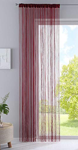 Fadengardine, HxB 250x140 cm, Bordeaux mit Tunneldurchzug und eingenähtem...