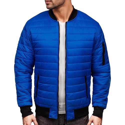 Doudoune matelassée légère homme fermeture éclair veste mi-saison poches