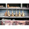 Handmade Rustic Iron Metal Vintage Cone Shape Cutout Bells for Wind Chimes and Crafts Antique Finish 2 Inch with Jute Twine for Rustic Charm and Festive Delight Set of 12
