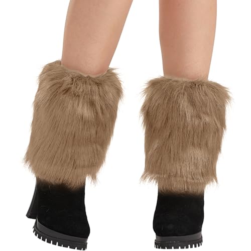 Image of Nanxson Womens Fur Leg Warmer Winter Short Boot Cuffs Covers Sleeves TTW0071