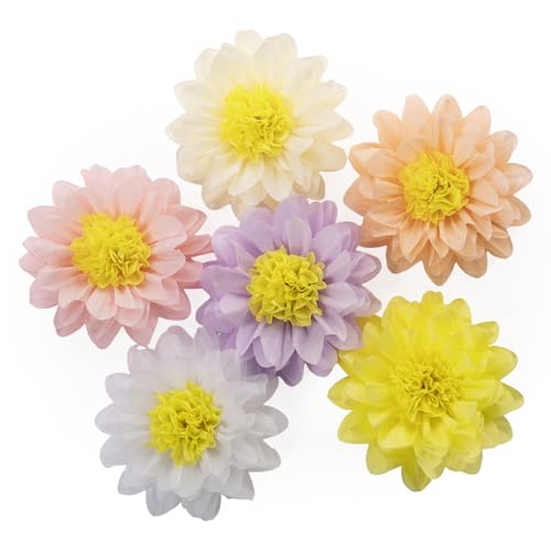 Pompons en papier géants motif tournesol marguerite 18 pièces