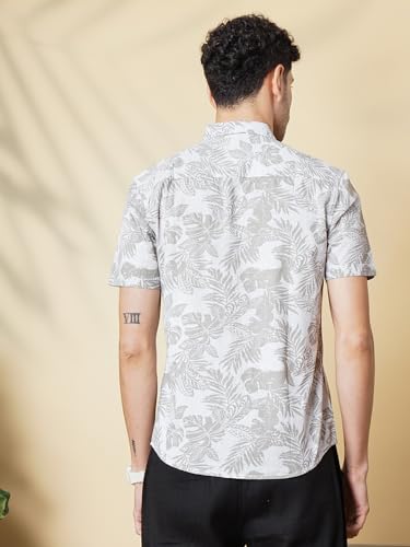 Image of The Indian Garage Co Men Slim Fit Tropical Full Sleeves Cutaway Collar Casual Shirt