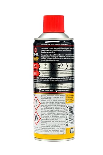 3-IN-ONE Silicone Lubricant 400ml - Multipurpose High-Performance Lubricant - Effortless, Fast-Drying, Moisture Protection, Guards Rubber and Plastic