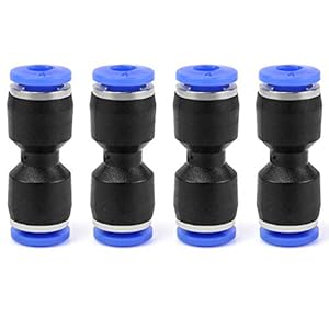 QWORK Gerade Pneumatik Steckverbinder, 4mm, 4 Stück