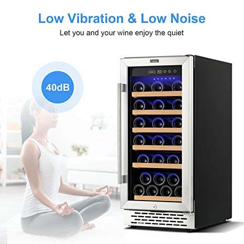Colzer Classic 15 Inch Wine Cooler Refrigerators, 30 Bottle Fast Cooling Low Noise And No Fog Wine Fridge With Professional Compressor Stainless Steel, Digital Temperature Control Screen Built-In Or Freestanding #TOP1