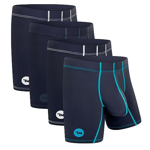 Real Men Unterwäsche für Herren, 1 oder 4 Stück, 15,2-17,8 cm, Eisseide, mit Beutel in Größe D, D-Beutel, 4er-Pack, Gunmetal Grey, Large