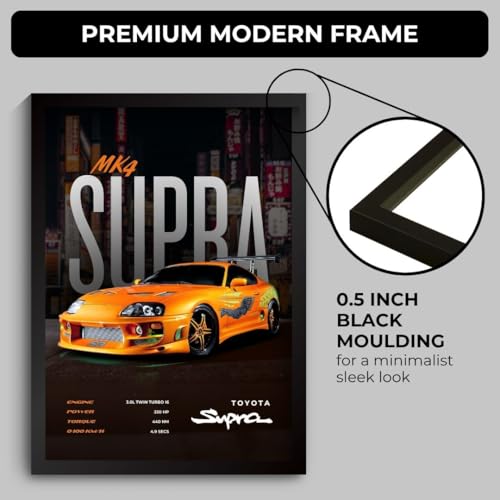 Image of Supra MK4 Poster | Framed MK4 Supra Poster A4 Sized (31 x 23 cm) | JDM Car Posters for Wall, Gift for Boys, Hypercar Frames | Japanese Car Posters for Wall, Bedroom, Hostel, Study Area, Hostel (F 058)