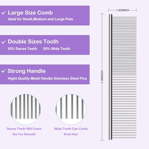 Dog-Slicker-Brush-for-Goldendoodles-Golden-Doodle-Brush-for-Grooming-Kit-Dog-Brush-for-Goldendoodle-Labradoodle-Poodles-Pet-Hair-Brush-for-Medium-Long-Haired-Dogs-Large-Purple Dog Slicker Brush for Goldendoodles Golden Doodle Brush for Grooming Kit Dog Brush for Goldendoodle Labradoodle Poodles Pet Hair Brush for Medium Long Haired Dogs Large Purple