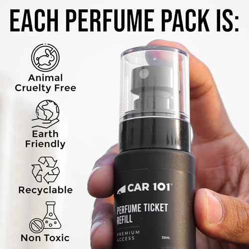 Image of CAR101 Black Vanilla Premium Car Perfume 35ml with Wooden Dangler | 300 + Sprays |Fine Fragrance Car Air Freshener|Car Accessory Interior|Luxury Air Freshener for Accessories & Dashboard