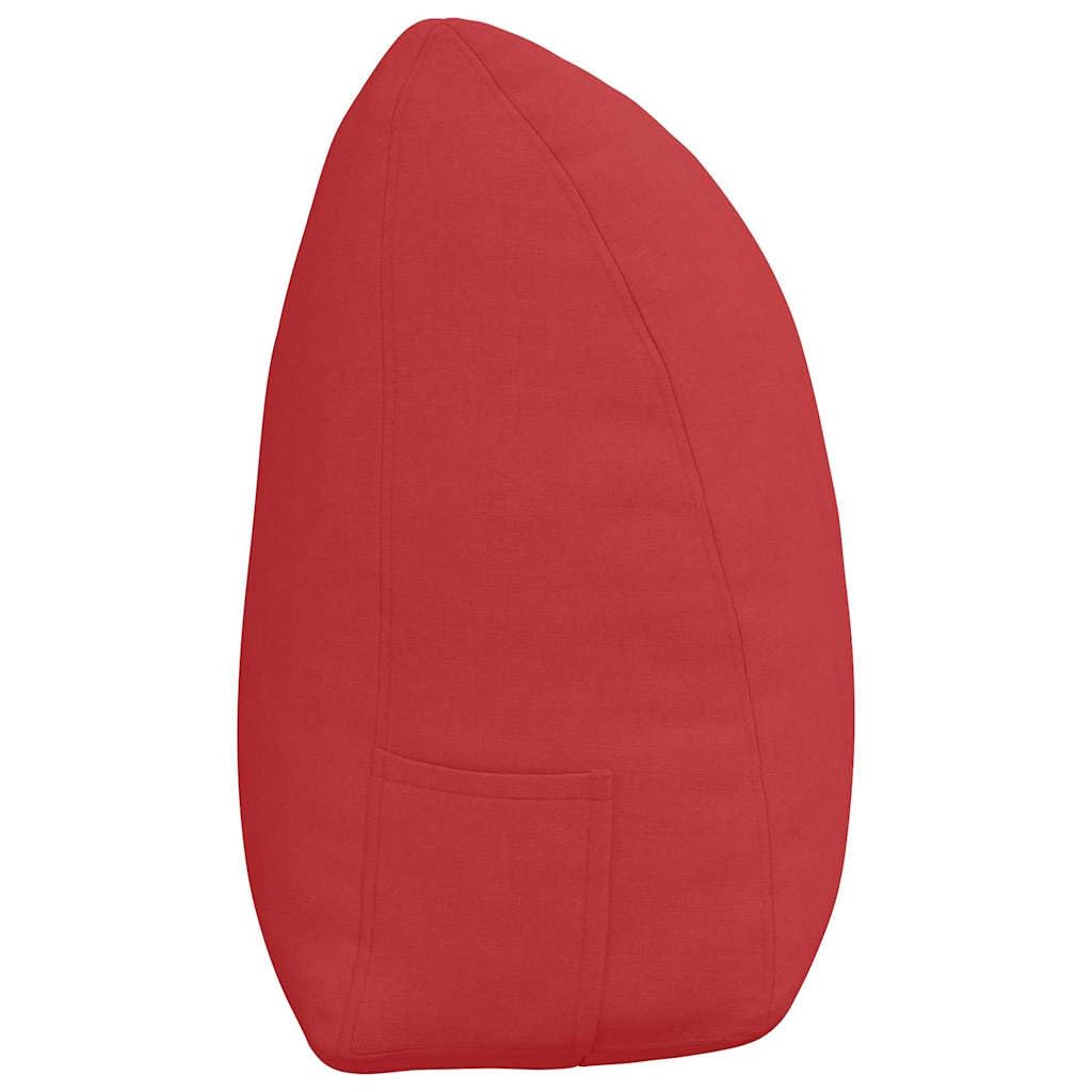 Cuscino per schienale, rosso, 160 x 24 x 50 cm, cuscino ergonomico in tessuto vellutato per letto e divano, cuscino imbottito con rivestimento sfoderabile e morbida imbottitura in poliestere