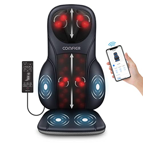 10 Best Massage Chair Pad for Short Person: Perfect Comfort and Pain Relief 5 COMFIER Shiatsu Neck&Back Massager APP Control,Massagers for Neck and Back with Heat,Height Adjustable Massage Chair Pad,Full Back Massage Seat Cushion for Back Pain Relief,Gifts for Him,her
