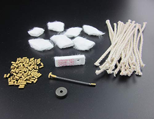 Universal Lighter Replacement Repair Kit Pack For Petrol Gas Fluid Lighter ( Flint Stones, Flint Spring & Base Plate, Flint Wheel, Cotton, Wick, And Felt Pad ) #TOP1