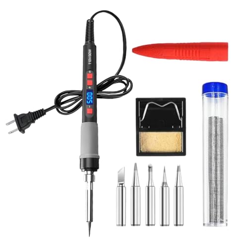 Hierro soldado, herramienta de soldadura pequeña, Kit de soldadura electrónica de temperatura ajustable, Máquina soldadora portátil ergonómica de calefacción rápida para proyectos en el hogar Reparaci