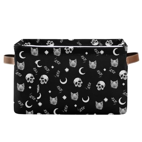 Image of XUWU Gothic Pattern Storage Bins Collapsible Shelf Basket Cube with Handle for Nursery Bedroom Bathroom