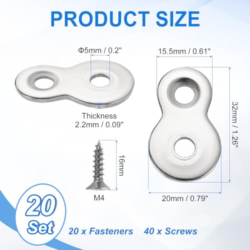 Fixation en forme de 8 contre la déformation du bois de table uxcell 20pcs