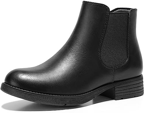 Womens Ankle Boots with Zipper Fashion Chelsea Boots Comfort Low Heel Booties