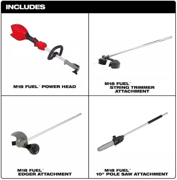 for Milwaukee.v M18 Fuel 18V 16 in. Brushless Cordless Batery Powered String Trimmer Edger & Pole Saw Attachments + TPT Premium cart storekid