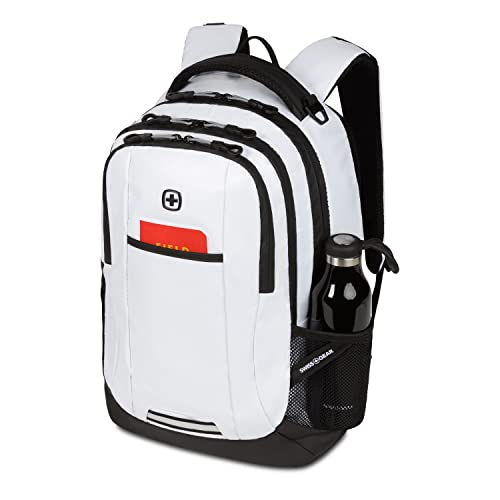 Image of SWISSGEAR Cecil 18-Inch Laptop Backpack Fits 16-Inch Laptop, Travel Daypack with Organizer Pockets, Water Bottle Holders & Padded Straps - White