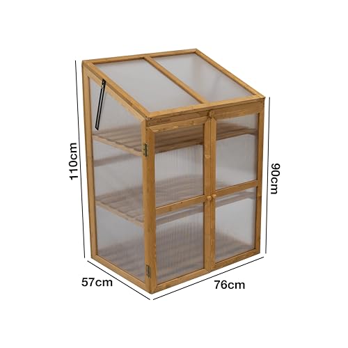 Woodside Outdoor Wooden Plant Flower Vegetable Cold Frame Cupboard Growhouse - 9