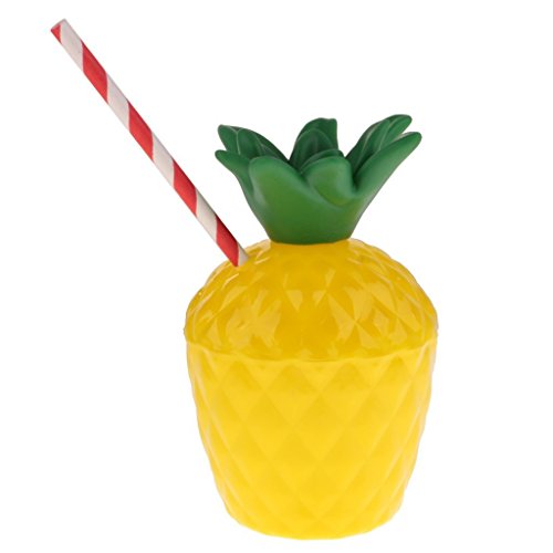 Pineapple Cup With Straw Plastic Juice Drink Cups Hawaiian Luau Party favors supplies Decoration