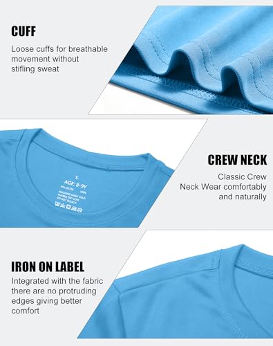 Boys Youth Long Sleeve Shirt Athletic Casual Shirts for Teens Moisture Wicking Performance Sports T-Shirt3