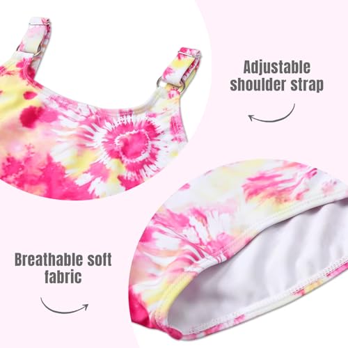 Image of Girls One Piece Swimsuit Quick Dry Swimwear Swimming Beach Bathing Suit for 5-14 Years