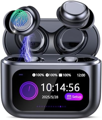 Wireless Sleep Earbuds with Smart Touch Screen, Bluetooth 5.4 Hea...