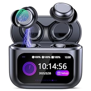 ZYHKON Bluetooth Kopfhörer, Bluetooth 5.4 Schlafkopfhörer In Ear mit Touchscreen, 48H Spielzeit Mini Kopfhörer mit HiFi Sound/5 EQ-Modi/ENC Noise Cancelling, Wireless Ohrhörer für Seitenschläfer