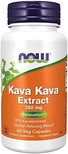 NOW Supplements, Kava Kava Extract 250 mg, 30% Kavalactones, Herbal Relaxation Blend*, 60 Veg Capsules