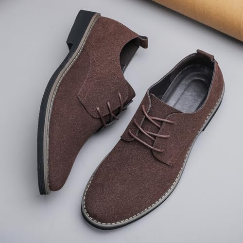 Men's Premium Suede Oxfords - Lace - Up, Low - Top, British Business Style, Formal for All Occasions3