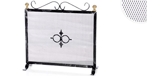 APokerface Schermo per camino, Lunghezza 40 cm - 100% MADE IN ITALY - Nero, Ferro o Ghisa