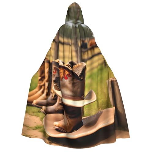 Bottes de cowgirl imprimé fermes avec cape médiévale viking Halloween et cosplay