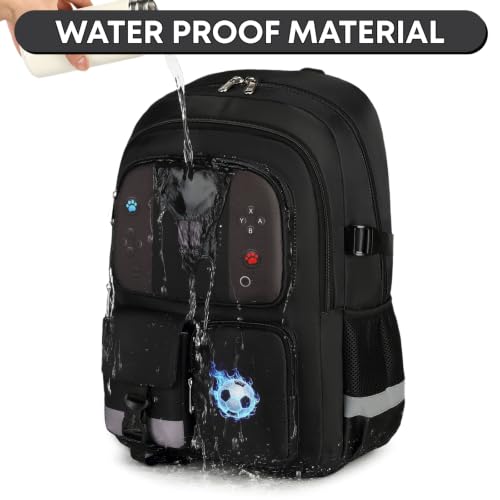 Image of 3PCS Boys Backpack for School Kids Schoolbag Teens Book Bag | Teen Boys Elementary Middle School Backpack College Student Bookbag with lunch box Children Waterproof Laptop Bag Black