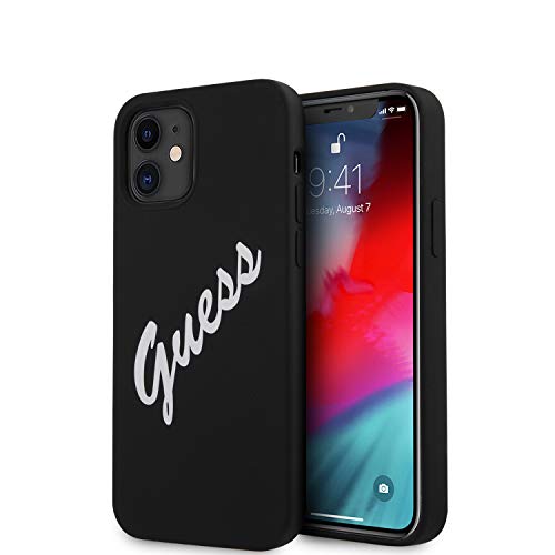 Guess Hardcase GUHCP12SLSVSBW Coque de Protection Vintage en Silicone pour iPhone 12 Mini 5,4" Noir/Blanc