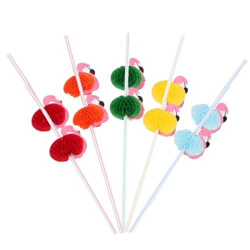 KICHOUSE Pitillos de Fiesta Flamingo 50 pcs miniatura 1