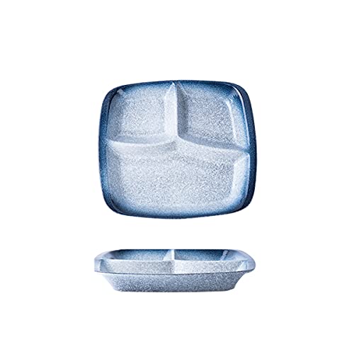 MHUI Keramik Geteilte Teller Porzellan Mittagessen Teller Salatschale 3 Schnitt Essen Servierteller Tabletts Hochzeit Weihnachtsfeier Liefert, 2 Stück,C Cover