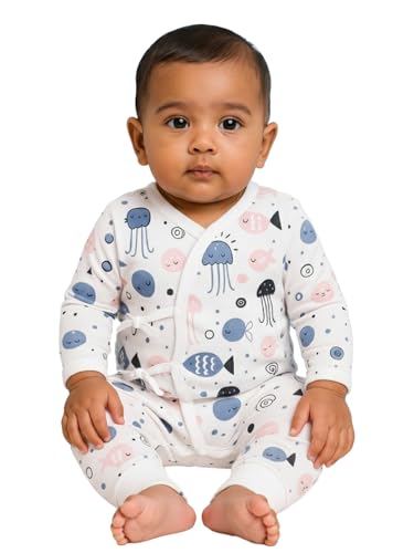 Image of The Mom Store Baby Romper Jabla Style For Boys And Girls | Cotton | Soft Infant Bodysuit | Trendy Stylish Sleepwear For Newborn Baby | Printed | Unisex Comfortable Everyday Baby Wear