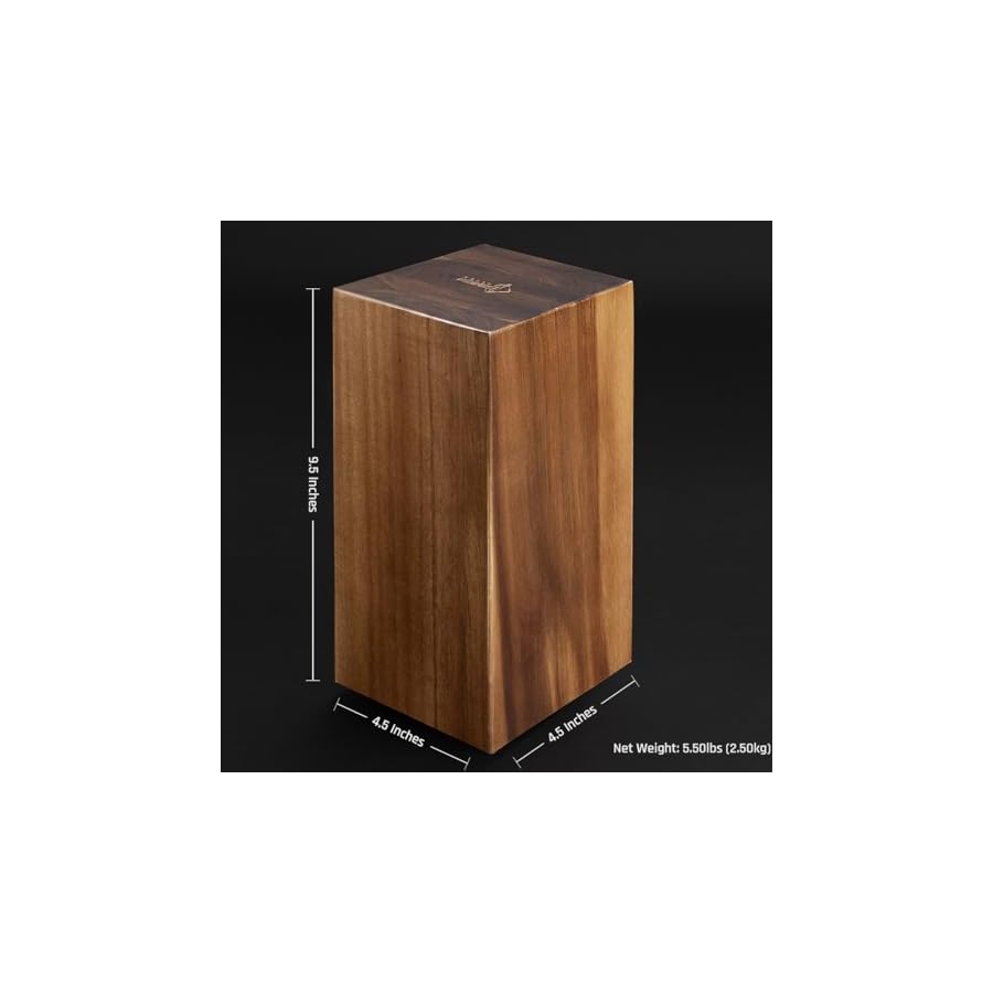 SENKEN-Rotating-Magnetic-Knife-Block-without-Knives-Natural-Acacia-Hardwood-360-Degrees-Rotation-Ultra-Strong-Neodymium-Magnets-Universal-Knife-Holder-Storage-Rotating-Magnetic-Block SENKEN Rotating Magnetic Knife Block without Knives, Natural Acacia Hardwood - 360 Degrees Rotation - Ultra Strong Neodymium Magnets, Universal Knife Holder & Storage (Rotating Magnetic Block)