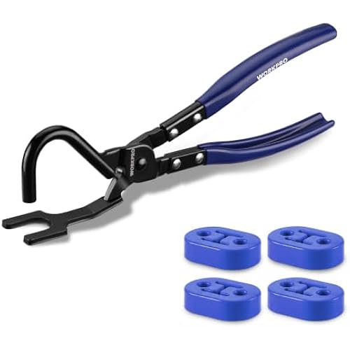 WORKPRO Exhaust Hanger Removal Tool with 4 Rubber Hangers, Blue