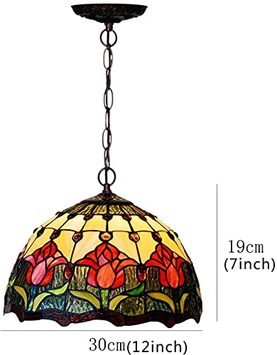 Vitrail pour salle à manger lustre 30 cm anti-éblouissement pour suspension table - 7