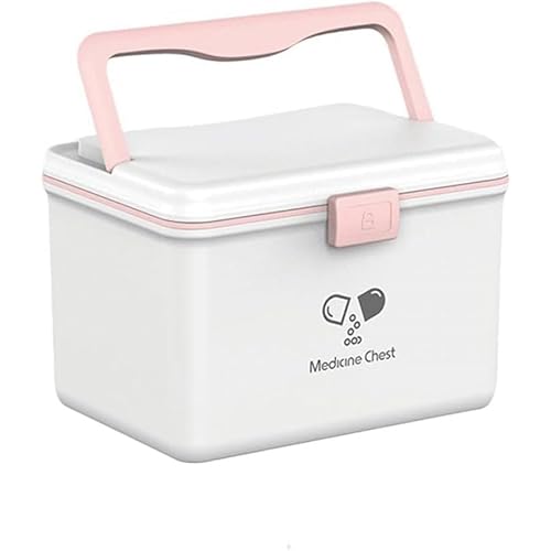 Photo de First aid kit, 2-layer storage, medicine box, storage box, large capacity, foldable, storage case, medicine holder, simple, multi-functional storage, carry-on, lock function, small item holder, easy