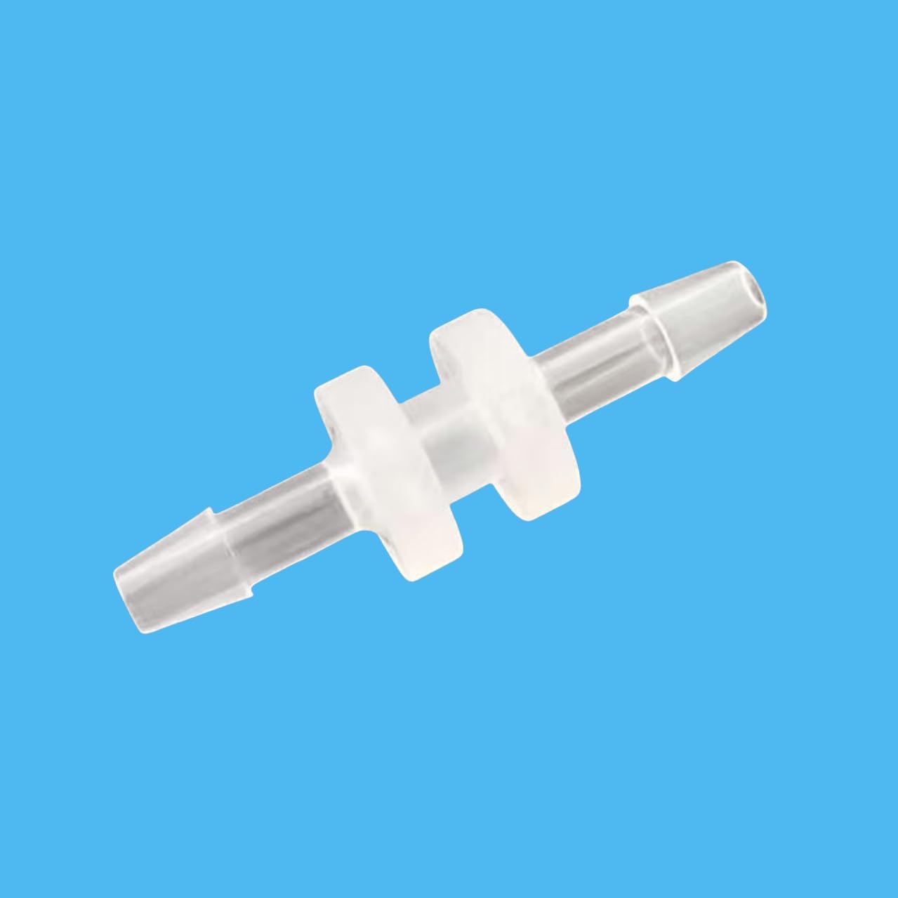 50-Pack Clear PP Reusable plastic Equal Straight Barb Connectors for Laboratory, Food Machinery, and Biochemical Applications(1.6mm 1/16inch)